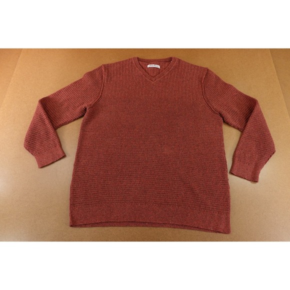 Tommy Bahama Other - Tommy Bahama Mens Size XXXL Deep Red Marl Chunky Knit V Neck Pullover Sweater